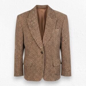 Vintage 1990s The Limited Animal Print Maximal Suede Leather Jacket Size Small